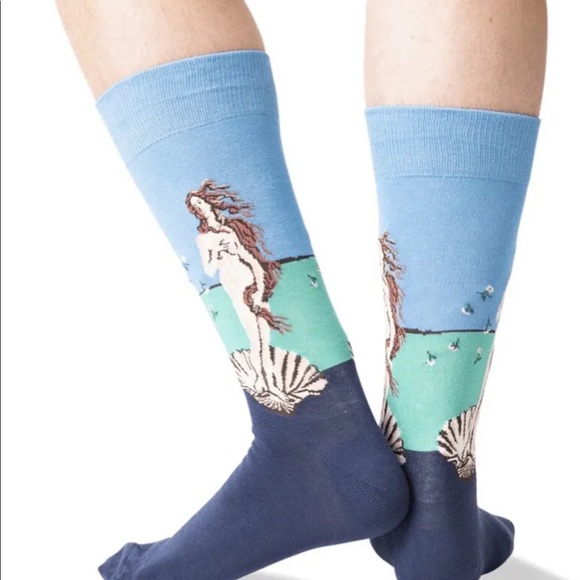 Hotsox Famous Artist Series Birth Of Venus Crew Socks 10-13 - Picture 3 of 4